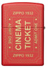 Front of Cinema Ticket Red Matte Windproof Lighter