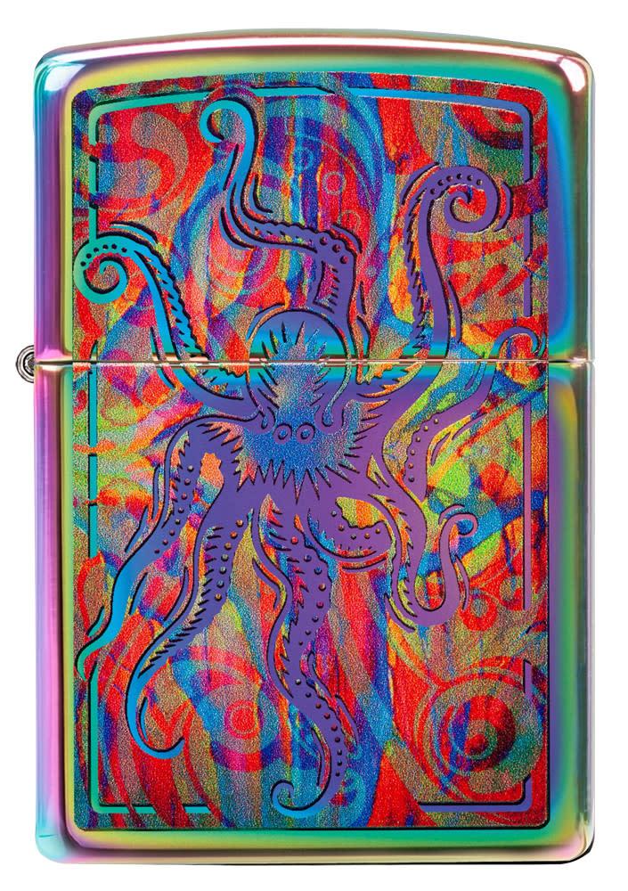 Front view of the Colorful Octopus Multi Color Design Lighter 