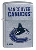 Front shot of NHL Vancouver Canucks Street Chrome™ Windproof Lighter standing at a 3/4 angle