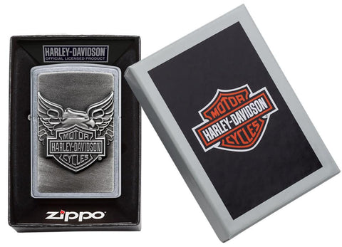 Harley-Davidson Eagle Emblem Street Chrome Windproof Lighter in packaging