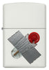 Front shot of Taped Flint Dispenser Design White Matte Windproof Lighter.