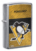 Front shot of NHL® Pittsburgh Penguins Street Chrome™ Windproof Lighter standing at a 3/4 angle