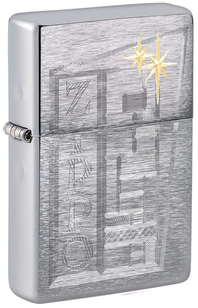 Retro Zippo Design Vintage Brushed Chrome Windproof Lighter