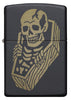 Front of Skeleton Coffin Design Black Matte Windproof Lighter