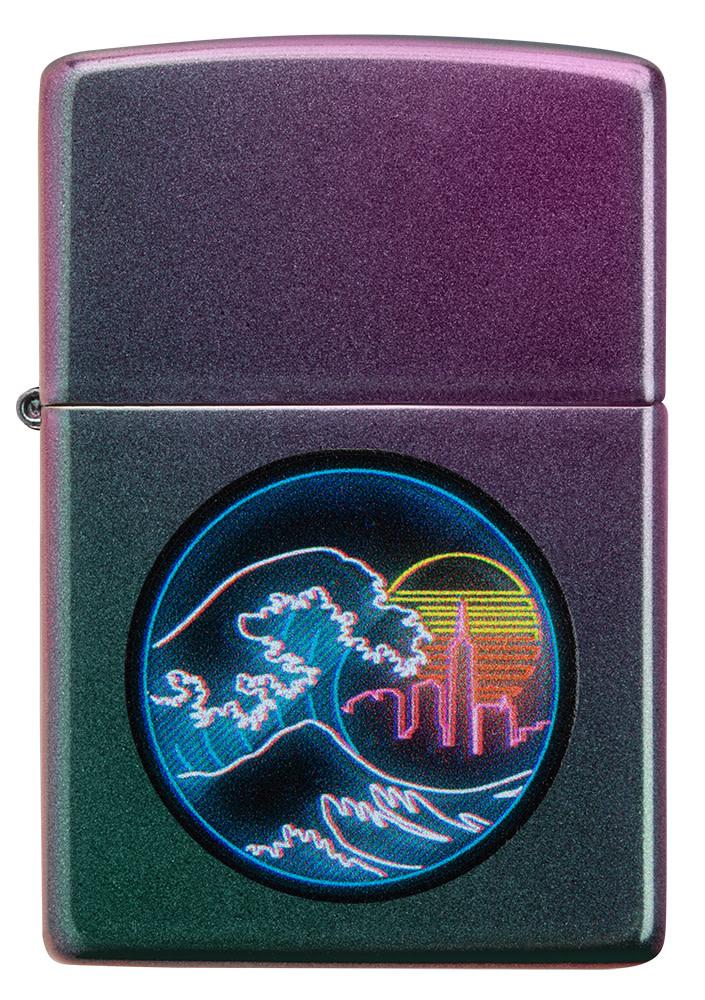 Front of Great Vaporwave Iridescent Windproof Lighter