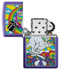 White Rabbit Design Purple Matte Windproof Lighter with its lid open and unlit.