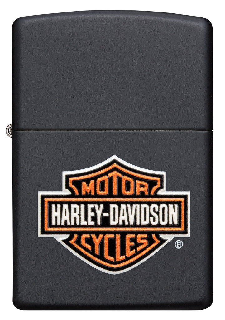 Harley-Davidson® Texture Print Classic Logo Black Matte Lighter