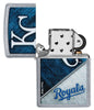 MLB® Kansas City Royals™ Street Chrome™ Windproof Lighter with its lid open and unlit.