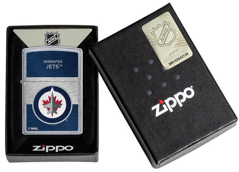 NHL® Winnipeg Jets Street Chrome™ Windproof Lighter in its packaging