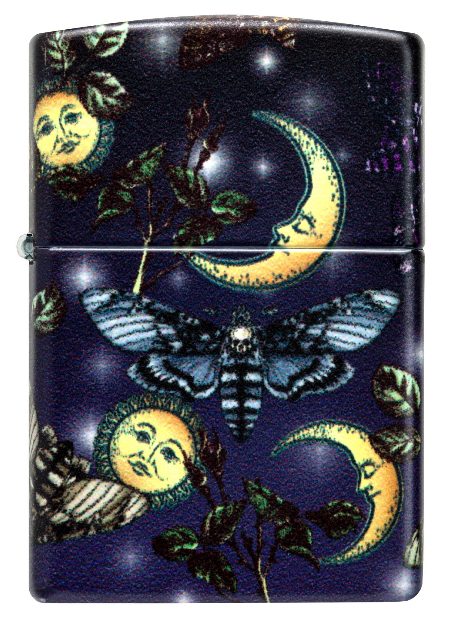 Front view of the Butterfly Skull Design 540 Color Windproof Lighter.