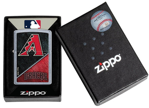 MLB® Arizona Diamondbacks™ Street Chrome™ Windproof Lighter in its packaging.