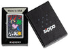 Zippo All Luck Design Street Chrome Windproof Lighter in its packaging.