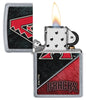 MLB® Arizona Diamondbacks™ Street Chrome™ Windproof Lighter with its lid open and lit.