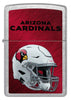 Front shot of NFL Arizona Cardinals Helmet Street Chrome Windproof Lighter.