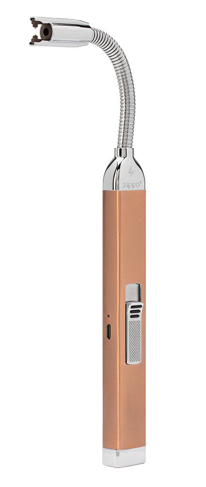 Front angled shot of Rose Gold Rechargeable Candle Lighter.