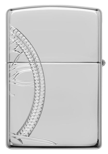 Back view of ArmorÂ® High Polish Sterling Silver Tree of Life Windproof Lighter