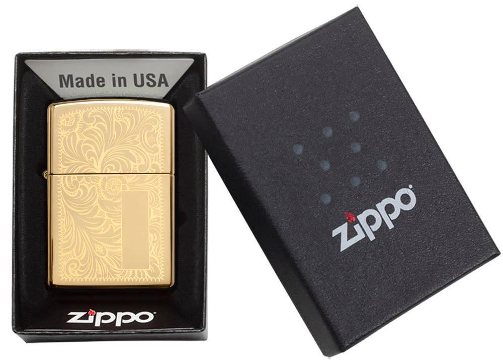 Zippo High Polish Brass Venetian® Windproof Lighter | Zippo USA
