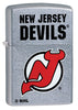 Front shot of NHL New Jersey Devils Street Chrome™ Windproof Lighter standing at a 3/4 angle