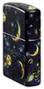 Angled shot of Butterfly Skull Design 540 Color Windproof Lighter, showing the front and right side of the lighter.