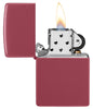 Classic Brick Windproof Lighter with its lid open and lit.