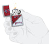 MLB® Los Angeles Angels™ Street Chrome™ Windproof Lighter lit in hand.