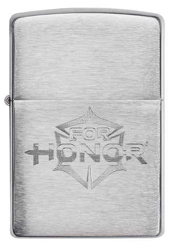 Front view of For Honor® Brushed Chrome Windproof Lighter