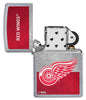 NHL® Detroit Red Wings Street Chrome™ Windproof Lighter with its lid open and unlit